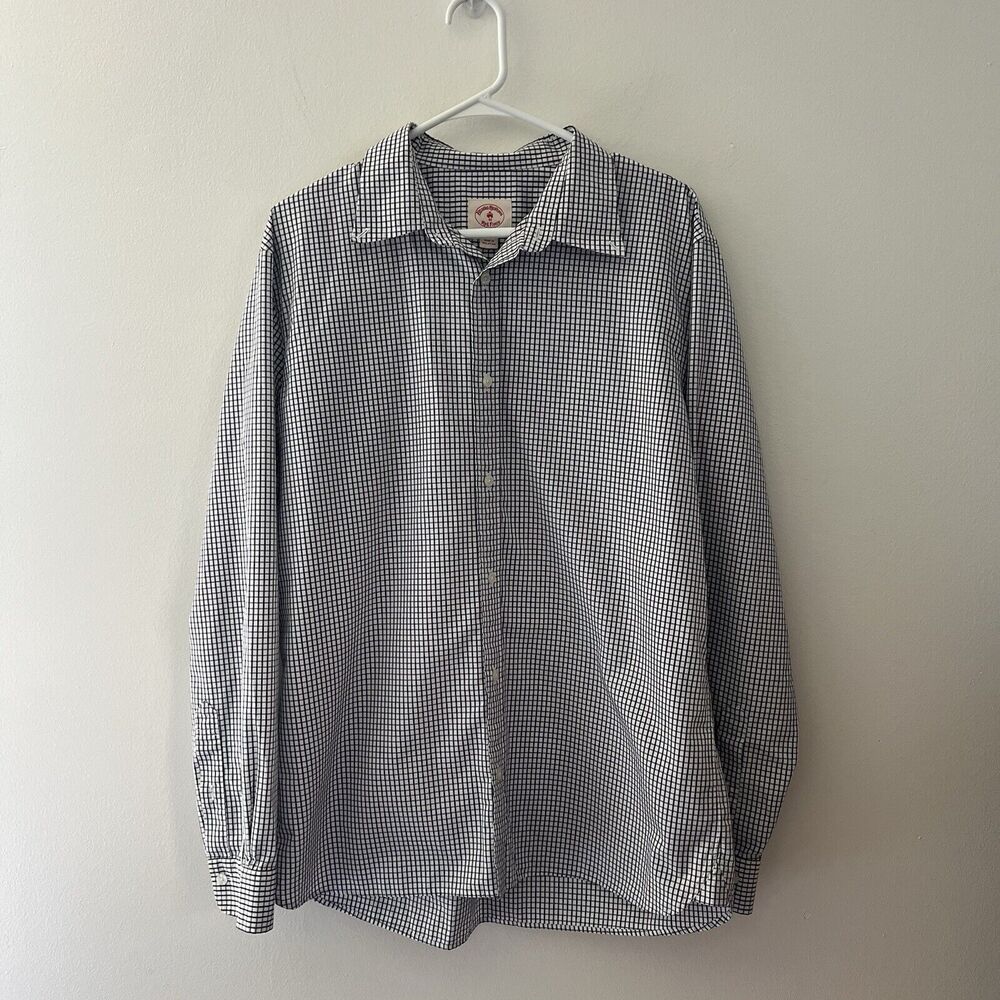 Brooks Brothers Red Fleece Mens‎ 100% Cotton Button Down Shirt Gingham Sz Xl